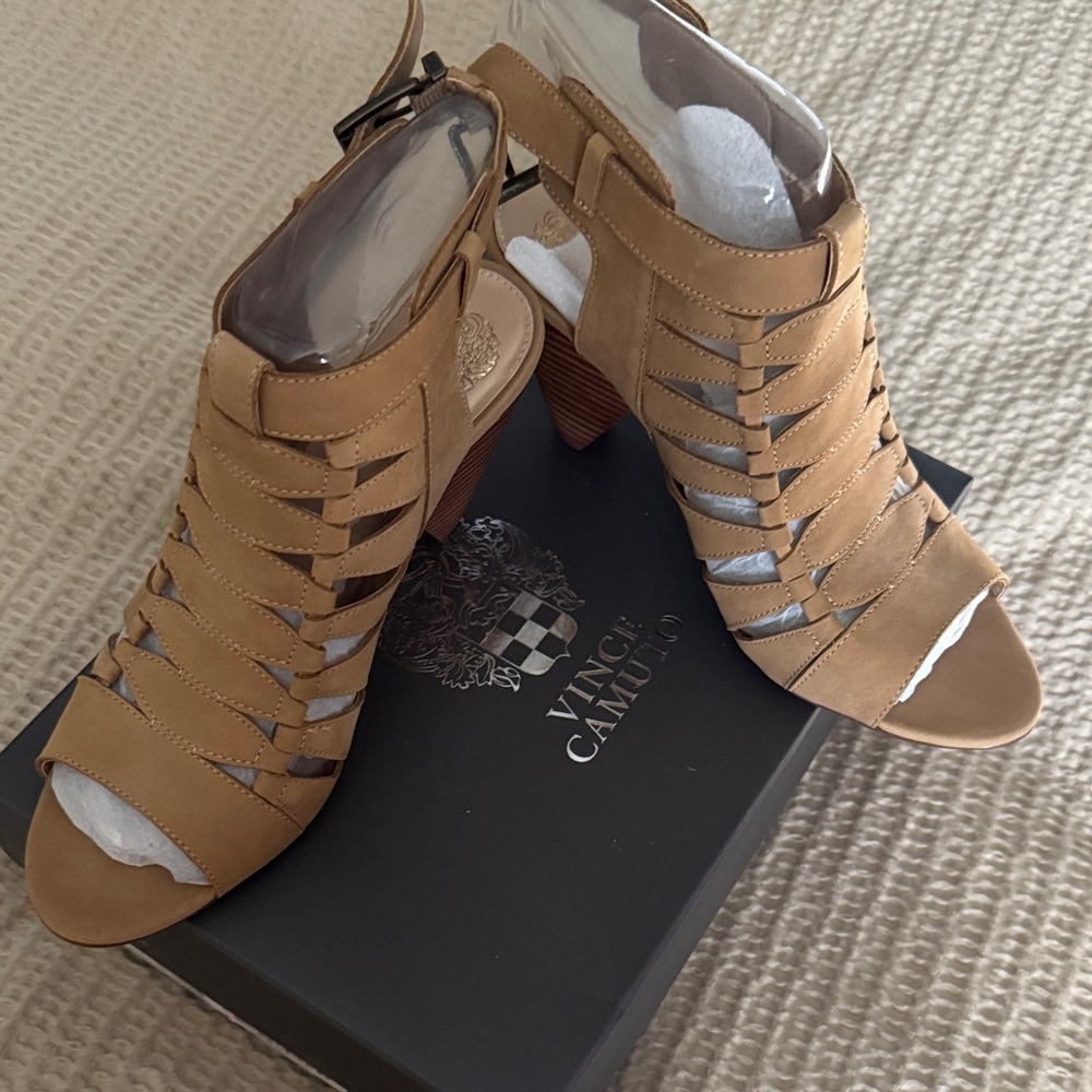 Vince Camuto Camel Strappy Heels